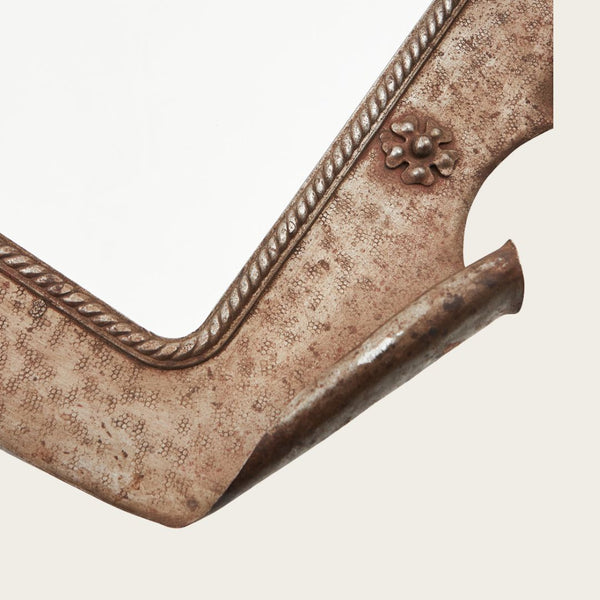 20th Century Sheet Hammered Metal Mirror