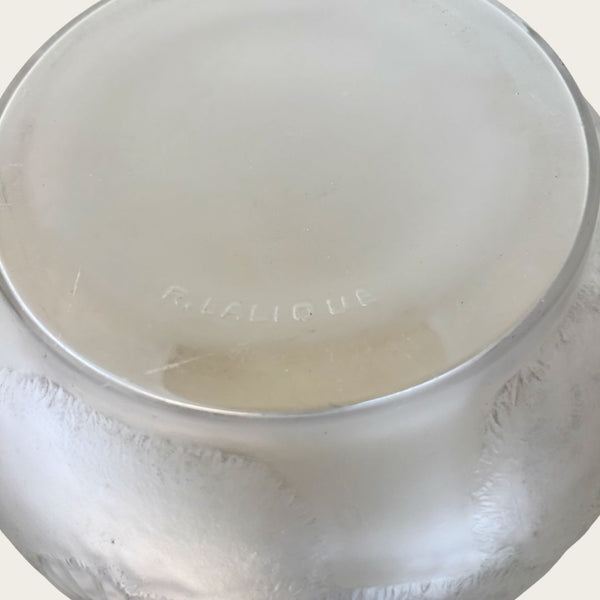 1950s René Lalique Frosted Glass Du Barry Wide Mouth Vessel