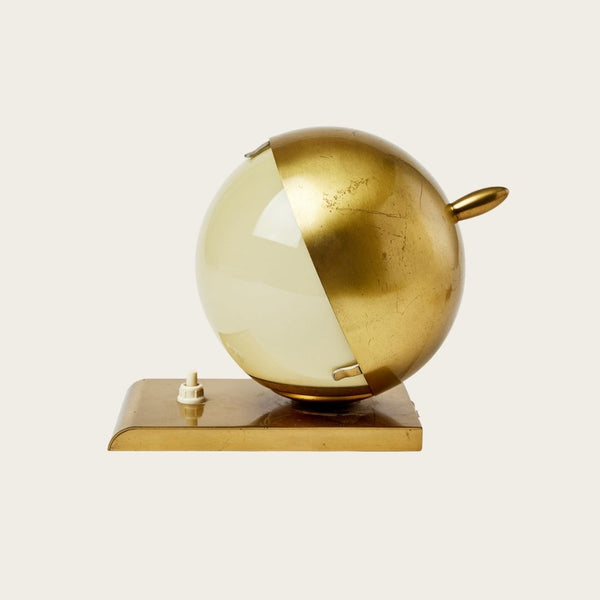 1930s German Brass & Milk Glass Table or Wall Lamp