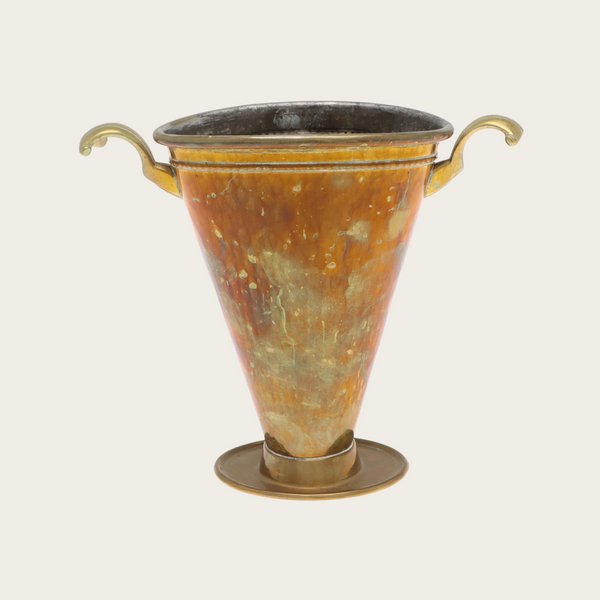 1931 Swedish Grace Brass Vase with Decorative Hangers