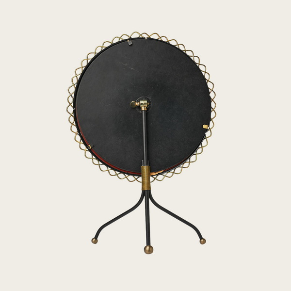 1950's Wrought Iron and Brass Table Mirror by Hans-Agne Jakobbson