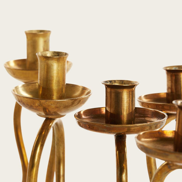 Lars Holmström Brass Small Spiral Candelabra
