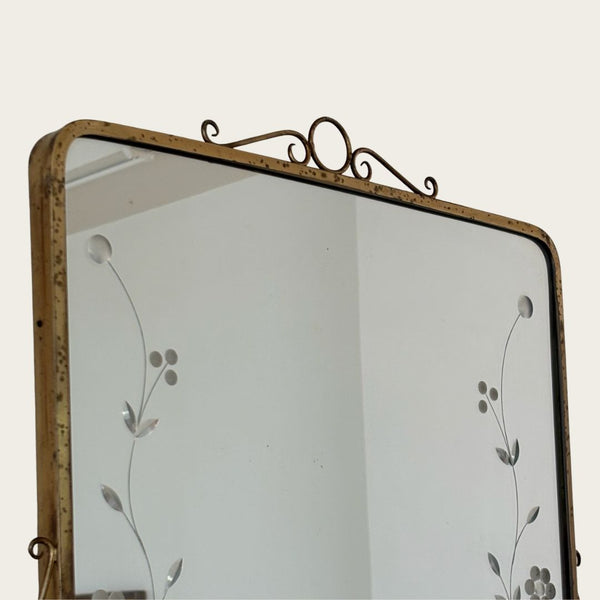 1950s Italian Brass Wall Mirror