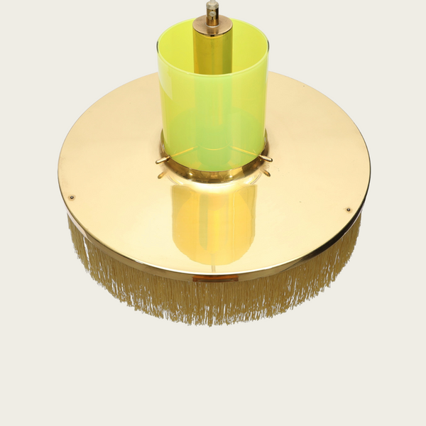1960/70s Hans-Agne Jakobsson Fringe & Brass Light Fixture