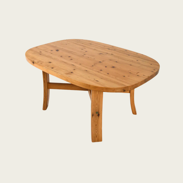 1970s Swedish Pine Ovular Coffee Table