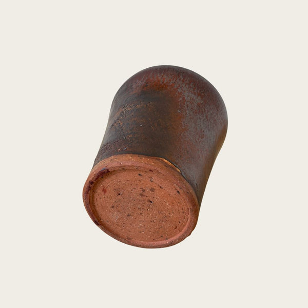 Japanese Modernist Ceramic Vase with Gunmetal Glaze