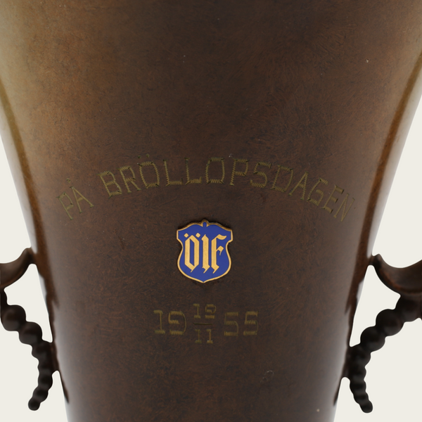 1955 Bronze Swedish Grace Vase by Ystad Brons