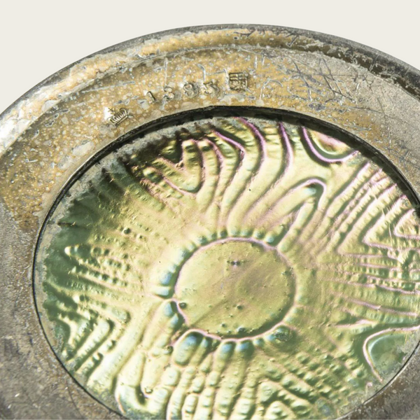 Art Nouveau Pearlescent Glass Vase by F. Van Hauten