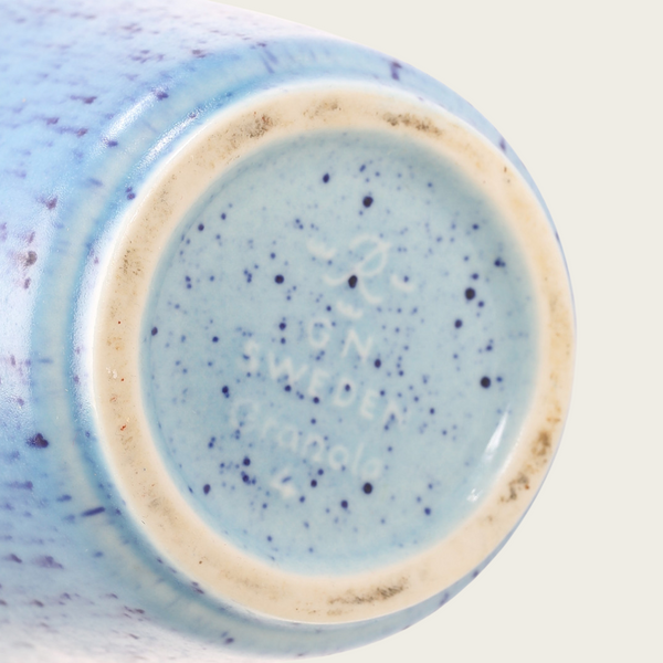 1950s Swedish Gunnar Nylund Baby Blue Speckled Glaze Stoneware Vase