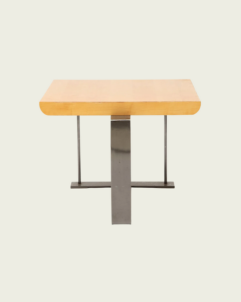 Pierre Chareau Style Iron and Walnut Occasional Table