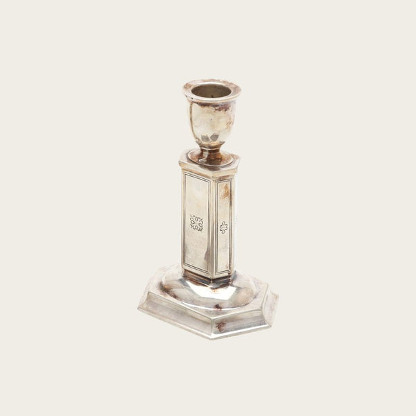 Nickel Silver Art Deco Candle Holders By Just Andersen for GAB Sweden