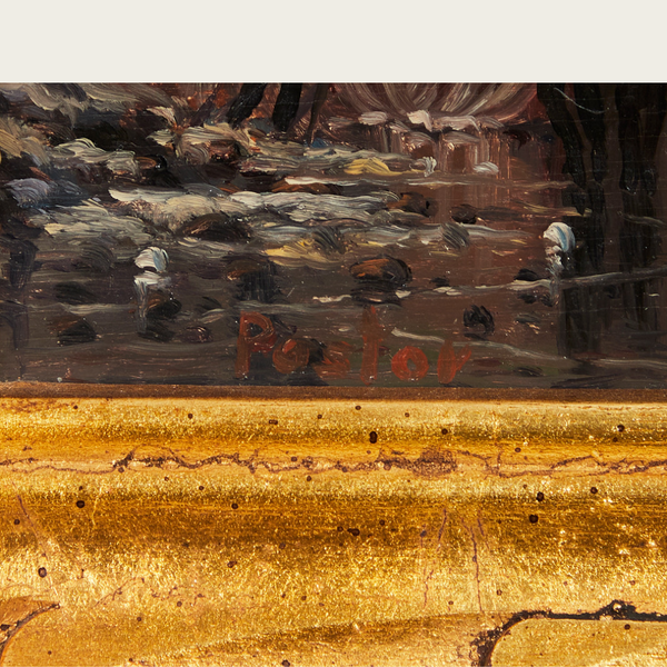 Early 1900's Oil Painting of Netherlands Winter Landscape Attributed to Salomon van Ruysdael