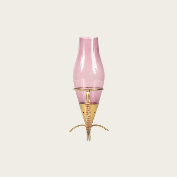 1950s Brass and Glass CandleHolder by Gunnar Ander for Ystad Metall