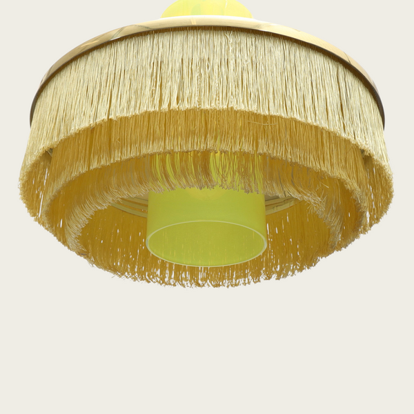 1960/70s Hans-Agne Jakobsson Fringe & Brass Light Fixture