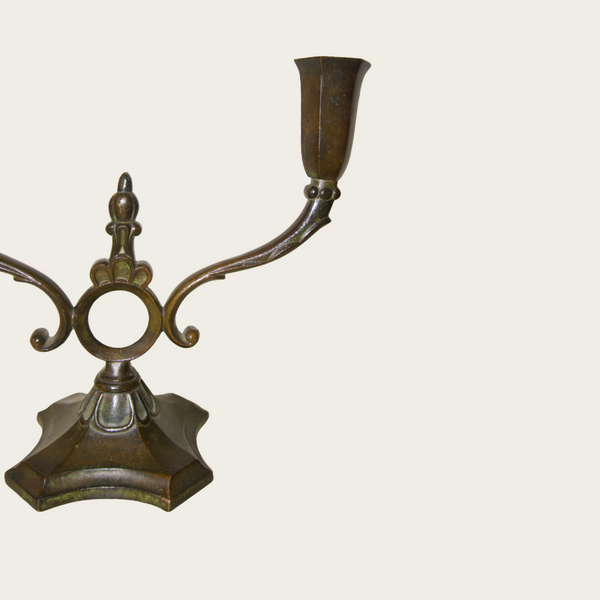 1930s Bronze Candlestick by Ystad Brons