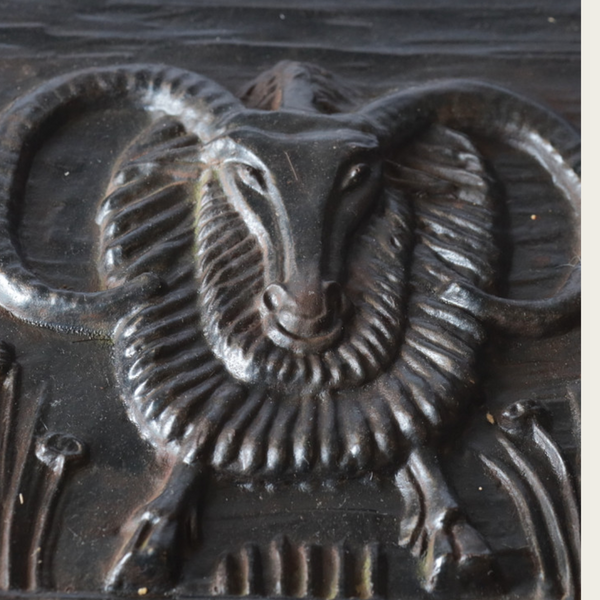 1960s Cast Iron Relief Plaque of Aries by Ulla Fogelklou-Skogh for Ystad Metall