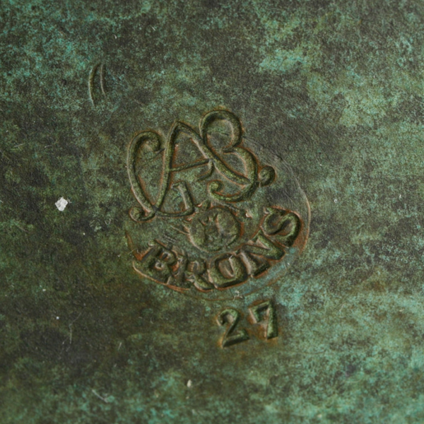 1940s Swedish GAB Brons Patinated Bronze Vase
