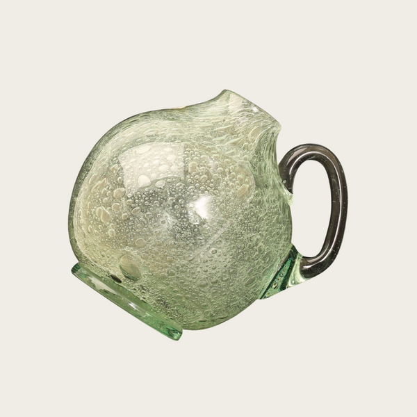 1950s Swedish Handblown Seafoam Glass Pitcher by Ture Berglund