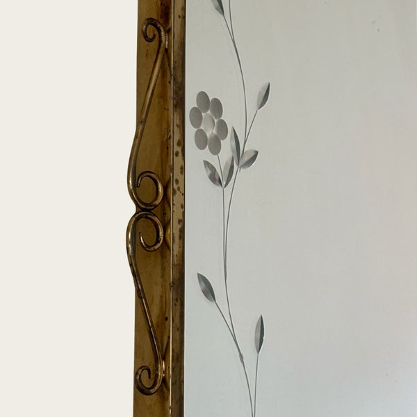 1950s Italian Brass Wall Mirror