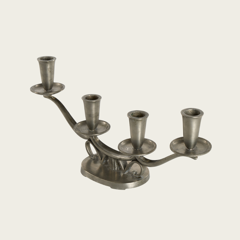 1938 Swedish Pewter Candelabra by Edvin Ollers for GAB Tenn
