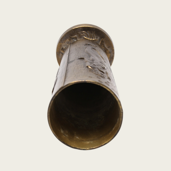 1930s Patinated Bronze Vase with Mermaid Relief