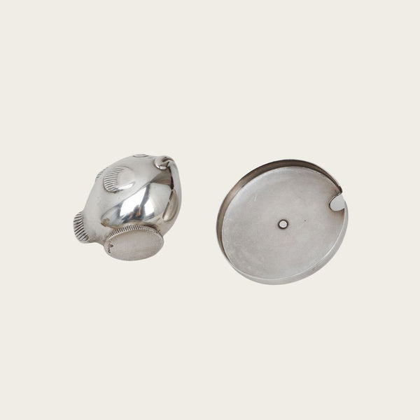 Nickel Silver and Teak Condiment Set and Tray by GAB Sweden