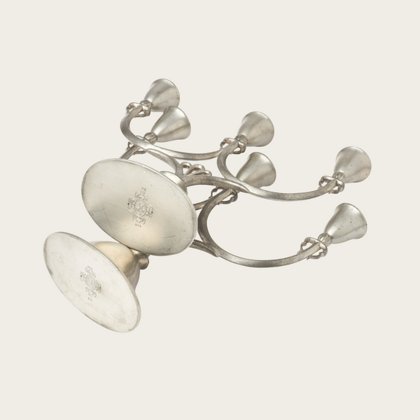 Pair of 1930s Swedish Grace Pewter Candlesticks by Just Andersen