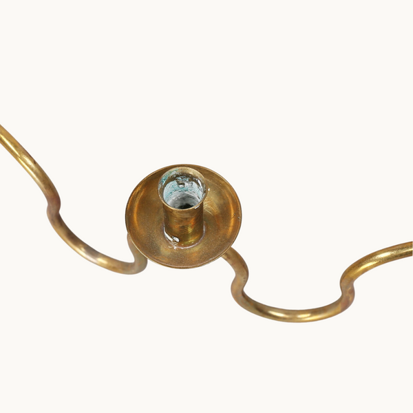 1950s Round Brass Spiral Candelabra by Lars Holmstrom for Svenskt Tenn