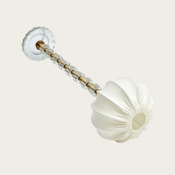 1960's Swedish Glass and Brass Floor Lamp by Carl Fagerlund for Orrefors