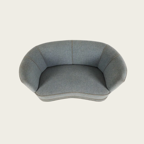 Danish Mid-Century Curved Loveseat, 1940s