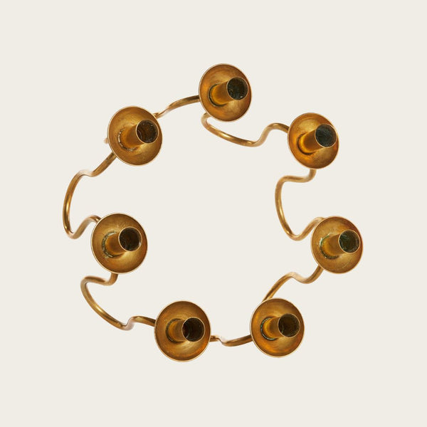 Lars Holmström Brass Small Spiral Candelabra