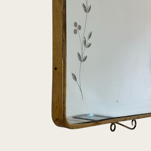 1950s Italian Brass Wall Mirror