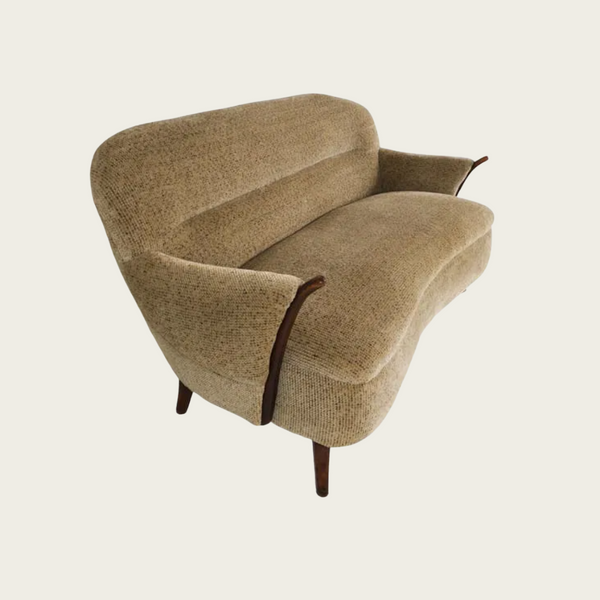 1960s Danish Curved Teak Sofa