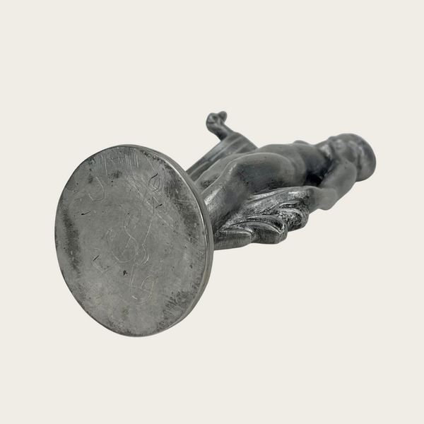 Solid Pewter Sculpture of Roman-Grecan Nude Woman