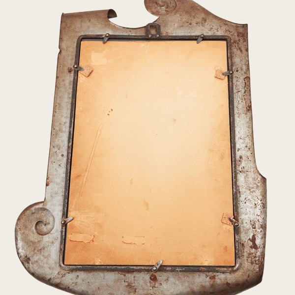 20th Century Sheet Hammered Metal Mirror