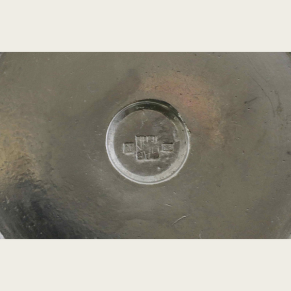 Polished Pewter Vase by GAB Tenn with Flower Relief