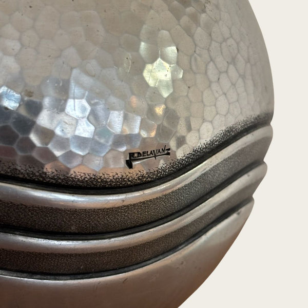 1940s Hammered Aluminum Vase by Rene Delavan