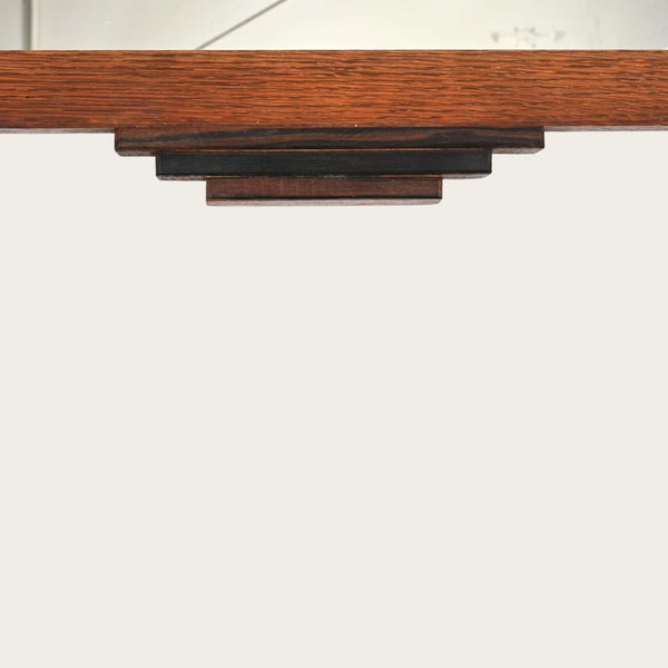 1930s French Art Deco Oak Mirror