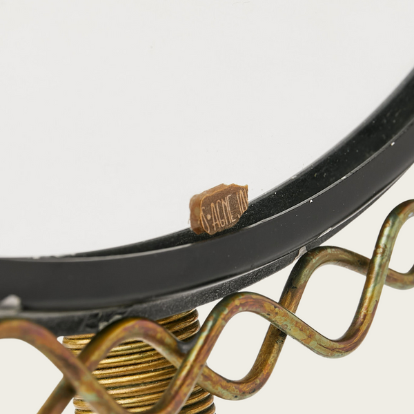 1950's Wrought Iron and Brass Table Mirror by Hans-Agne Jakobbson