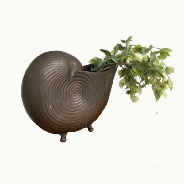 Aged Bronze Nautilus Vessel