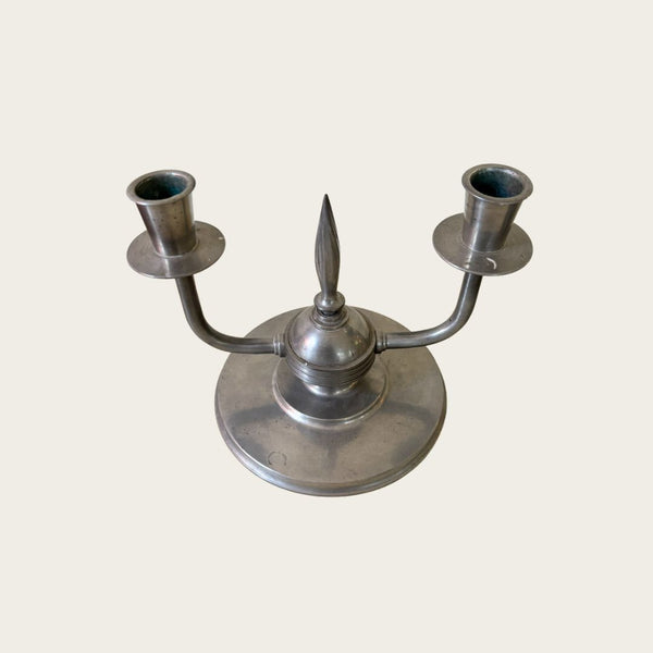 1933 Pair of Pewter Candleholders by J.L Hultman for Svenskt Tenn