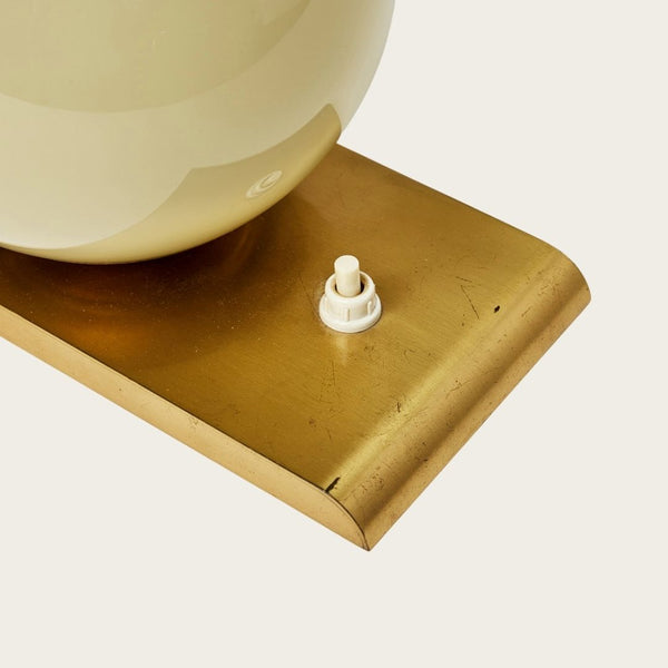 1930s German Brass & Milk Glass Table or Wall Lamp
