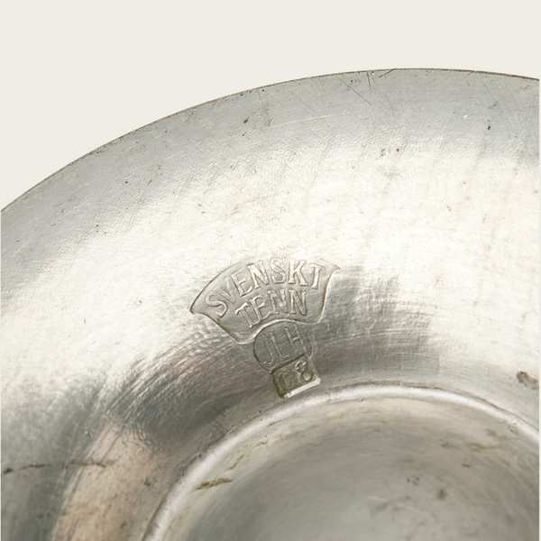 1930s Art Deco Swedish Polished Pewter Handled Vase/Jug by JL Hultman for Svenskt Tenn