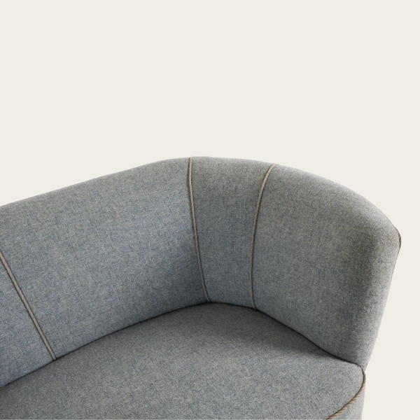 Danish Mid-Century Curved Loveseat, 1940s