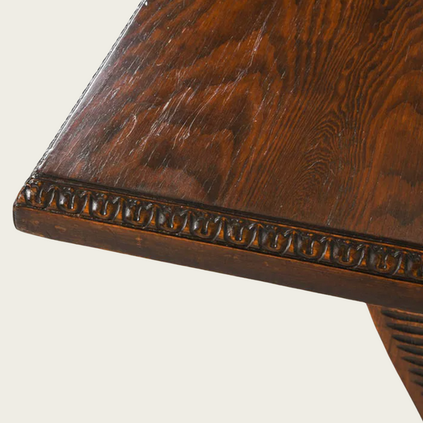 1940s Swedish Art Deco Pine Trestle Dining Table