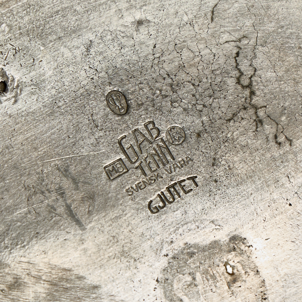 1938 Swedish Pewter Candelabra by Edvin Ollers for GAB Tenn