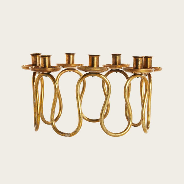 Lars Holmström Brass Small Spiral Candelabra