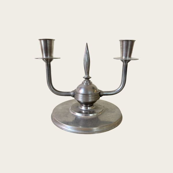 1933 Pair of Pewter Candleholders by J.L Hultman for Svenskt Tenn
