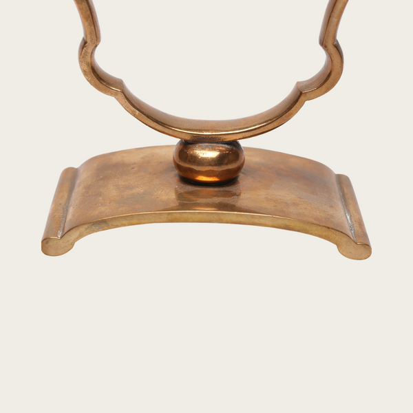 Pair of 1920s Swedish Sune Bäckström Model 9094 Art Deco Polished Bronze Candlesticks