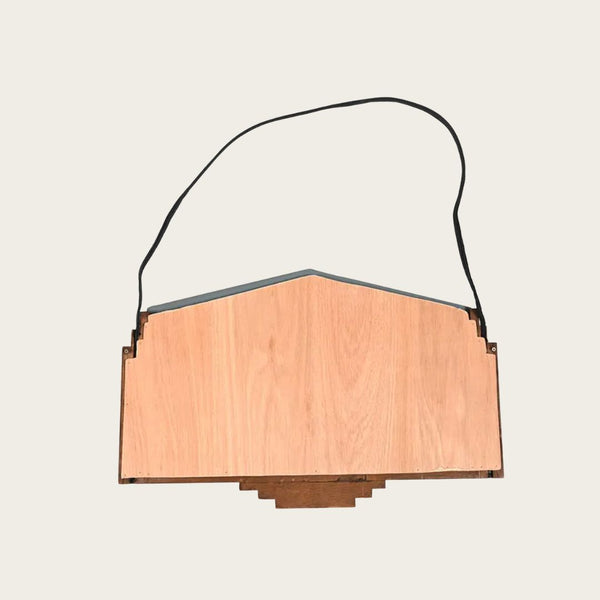 1930s French Art Deco Oak Mirror